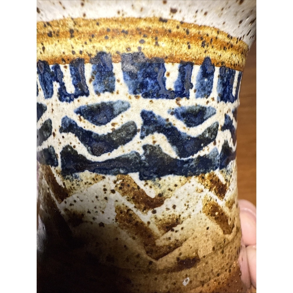 Vintage‎ Pottery Mug Handmade Blue, Bown Cream Colors. - Picture 5 of 11